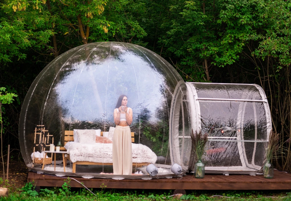 living in a bubble tent